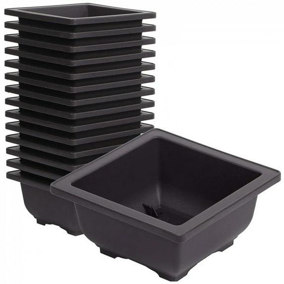 15 PCS 4.7 Inch Flower Pot, Square Plastic Bonsai Training Pot, Flower Succulent Flower Pot Container, for Garden, Interior, Hom