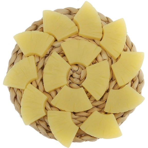 15 PCS Artificial Plastic Pineapple Slice Fake Lifelike Slices for Home Kitchen Fruit Browl Decoration Realistic Photography Props