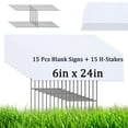 thumbnail image 1 of 15 PCS Blank Yard Signs with H Metal Stakes, 6 x 24in Corrugated Plastic Garden Lawn Signs for Birthday, Garage Sales, Rent, Construction, Graduations, 1 of 7