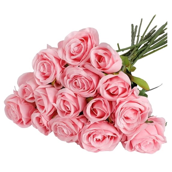 15 PCS Fake Champagne Roses, Bulk Artificial Silk Flowers with Long Stems, Realistic Faux Rose Bouquets for Wedding Decor, Bridal Bouquets, Mother‘s Day, Valentine’s Day & DIY Home Decor