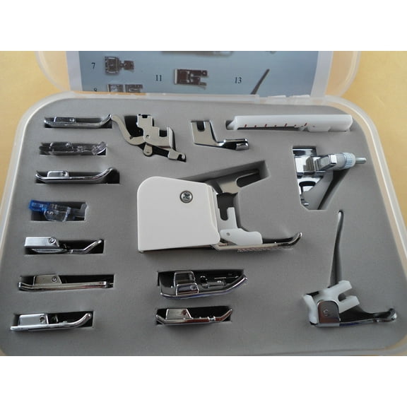 15 PCS LOW SHANK SNAP ON FEET fits many Singer, Brother, Babylock, Kenmore, White, Euro-Pro, Toyota Sewing machines