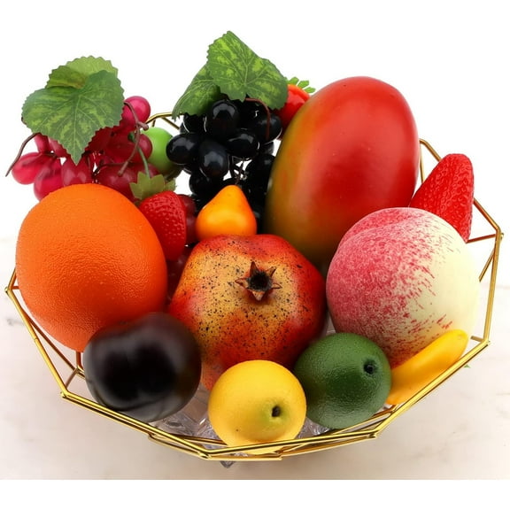 15 PCS Realistic Lifelike Artificial Fruits Decoration Set Fake Pomegranate Mango Orange Lemon Grape Peach Simulation Food Model Display Photography Props