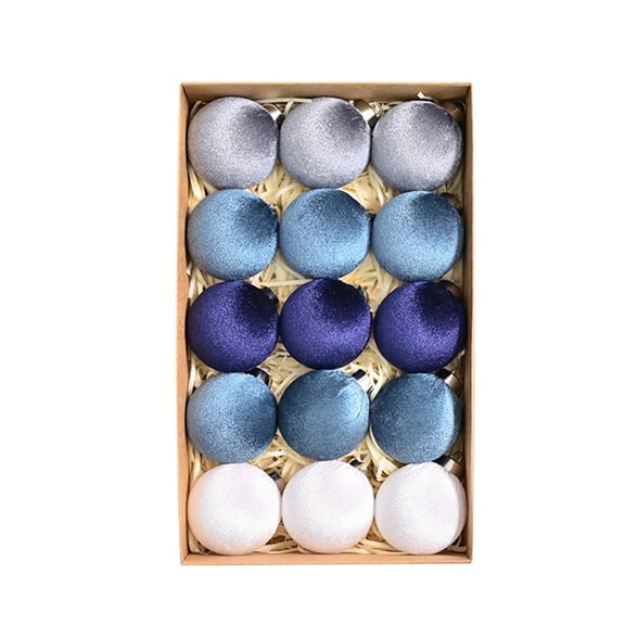 15 PCS Set of Velvet Christmas Ball Ornaments with Elegant Texture for Tree Decorations Accents and Festive Celebrations