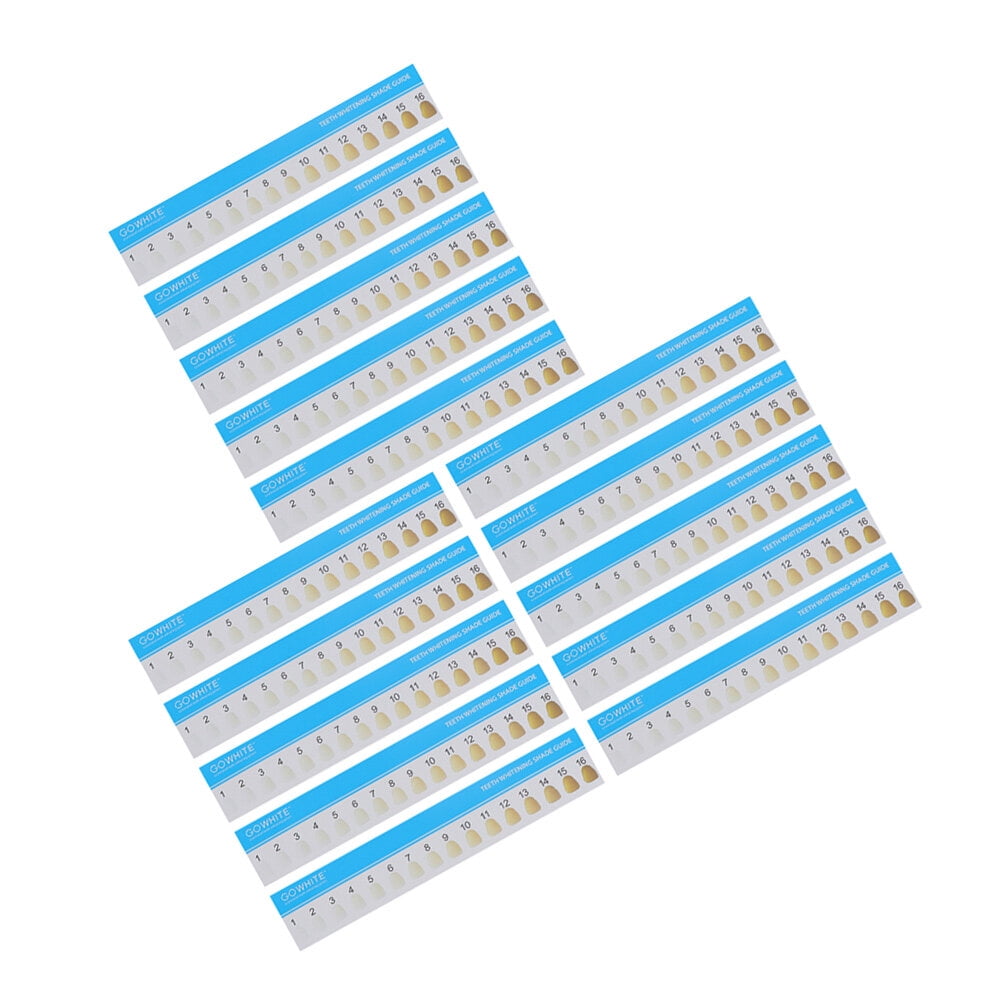 15 PCS Shade Guide Single Use Teeth Color Comparing Cards Colour Chart ...