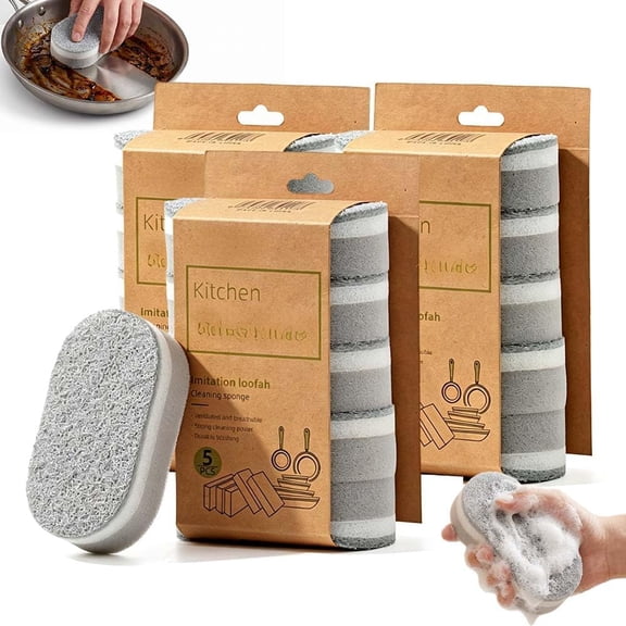 15 PCS Silver Emery Sponge Scrubber, Multi-Functional Abrasive Cleaning Sponge, Anti-Scratch Stain Remover Eraser for Kitchen Pot, Bathroom Shower Tub Household Cleaning (k)