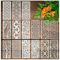 15 PCS Stencils for Painting, Border Leaf Stencil Template Plant Furniture Cake