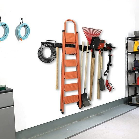 15 PCS Tool Storage Rack, Garage Storage Wall Mount Organizer Garden Tool Heavy Duty Racks Broom Holder Hooks Hangers Max 420lb for Rake Shovel Lawn Garden