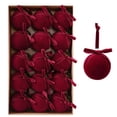 thumbnail image 1 of 15 PCS Velvet Christmas Ornaments Set, Shatterproof Flocked Ball Ornaments with Bow Hanging Ribbon, Gift-Boxed Christmas Tree Decor for Holiday Home Decoration, 3.15", 1 of 9