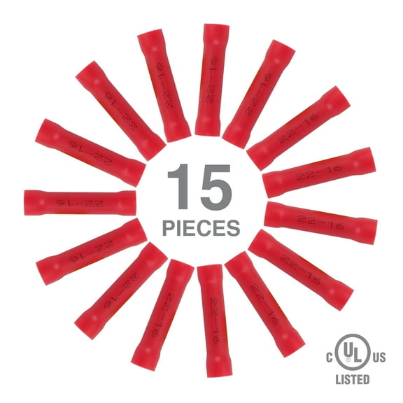 EverStart 15-Piece Heat Shrink Splice Connectors, Red, UL