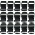 thumbnail image 1 of 15 Pack 1.5 Inch Side Quick Release Plastic Black Buckles, 1 of 4