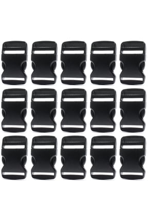 15 Pack 1.5 Inch Side Quick Release Plastic Black Buckles