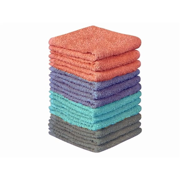 15 Pack, 100% Cotton Wash Cloth Highly Absorbent, Machine Washable 11 X 11 Inch