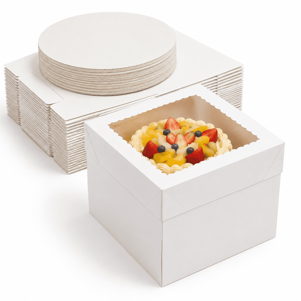 15 Pack 10x10x8 Cake Boxes Withds White Bakery Window - Walmart.com