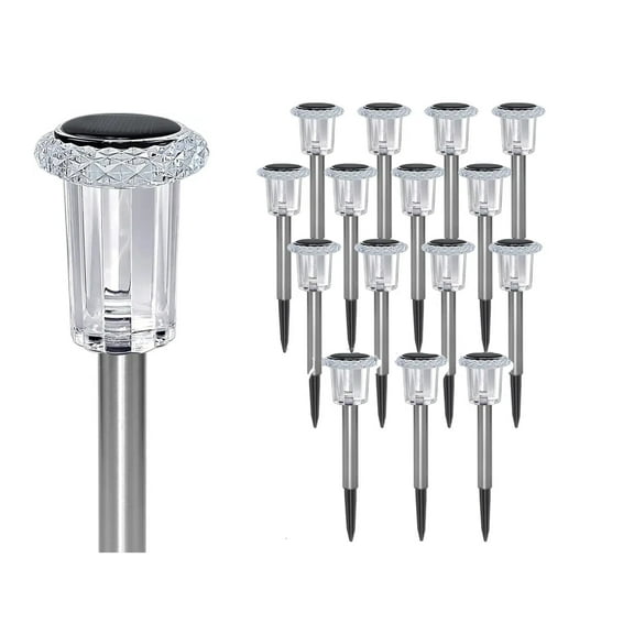 15-Pack 13" Solar Pathway Lights, Waterproof Auto on/off Garden Lights for Walkways, Driveways, Patios