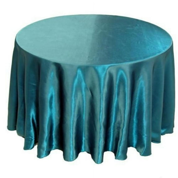 15 Pack 132" Inch round Satin Tablecloth 21 COLORS Table Cover Wedding Banquet", (Color: teal)