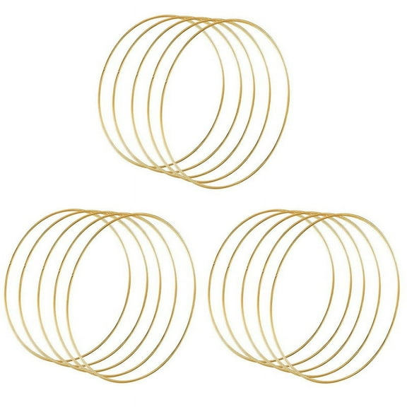 15 Pack 14 Inch Large Metal Floral Hoop Wreath Macrame Gold Hoop Rings for DIY Wreath Decor