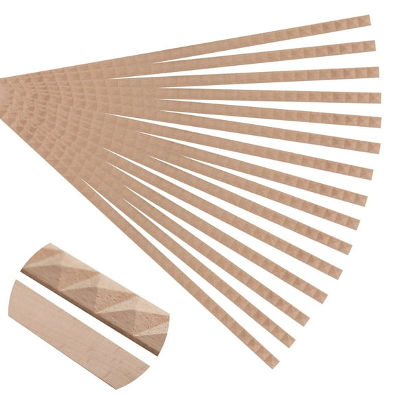 15-Pack 15.75" Unfinished Wood Pyramid Trim - Easy to Paint, Cute Decorative Molding DIY Craft for Furniture Frame, Mirror Edge, Wall, Door, Closet, Dresser, Shelf