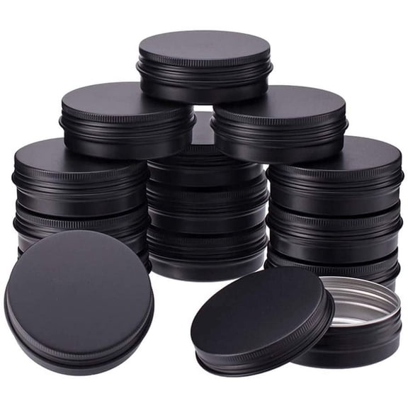 15 Pack 2 OZ Tin Cans Screw Top Round Aluminum Cans Screw Containers Tins with Lids- Great for DIY