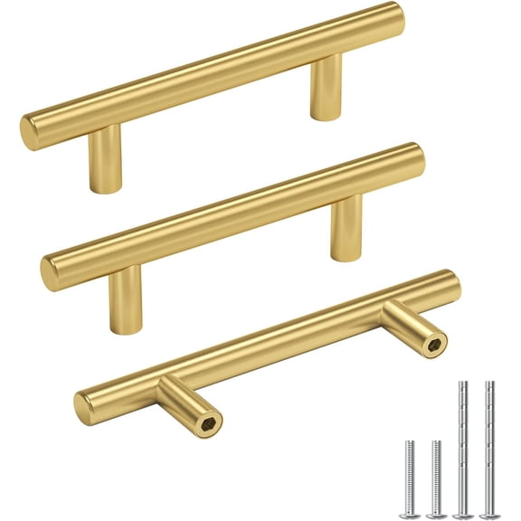 15 Pack 3in Gold Cabinet Pulls Gold Kitchen Cabinet Handles Brushed Brass Drawer Pulls for Bathroom Cupboard Dresser Hardware