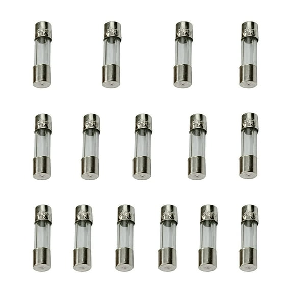 15 Pack 5x20mm F15AL 125V/250V Glass Fuses 0.2 x 0.78 Inch F15A 15amp Fast-Blow Fuse (F15A), White