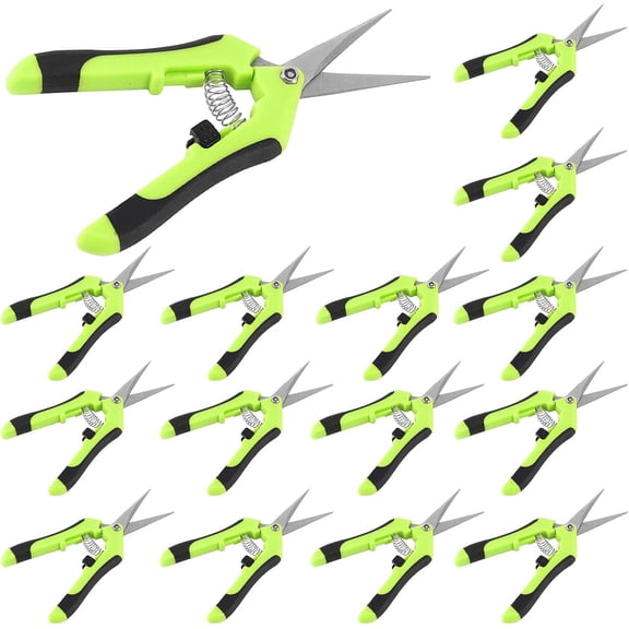 15 Pack 6.5 Inch Professional Bud Trimming Scissors,Stainless Steel Micro-Tip Gardening Hand Pruners with Straight Blades, for Easy Pruning Garden Tree Pot Plant Flowers