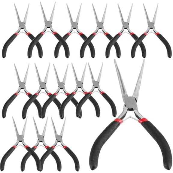 15 Pack 6 Inch Long Needle Nose Pliers, Mini Precision Needle Nose Pliers Set Repair Tool for Wire Wrapping, DIY Crafts, Electronic Repair$$Tools & Hardware Other