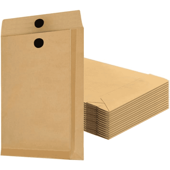 15 Pack 9.3"×13" Expandable Large Kraft Envelopes – Hook-and-Loop Closure Anti-Tear Catalog Envelopes | Big Mailing Envelopes for Business Office Paper Documents File Storage (Brown)