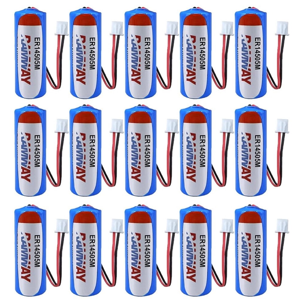 15-Pack AA Batteries ER14505M 3.6V 2200mAh High-Performance Lithium Battery with 2.54 Plug