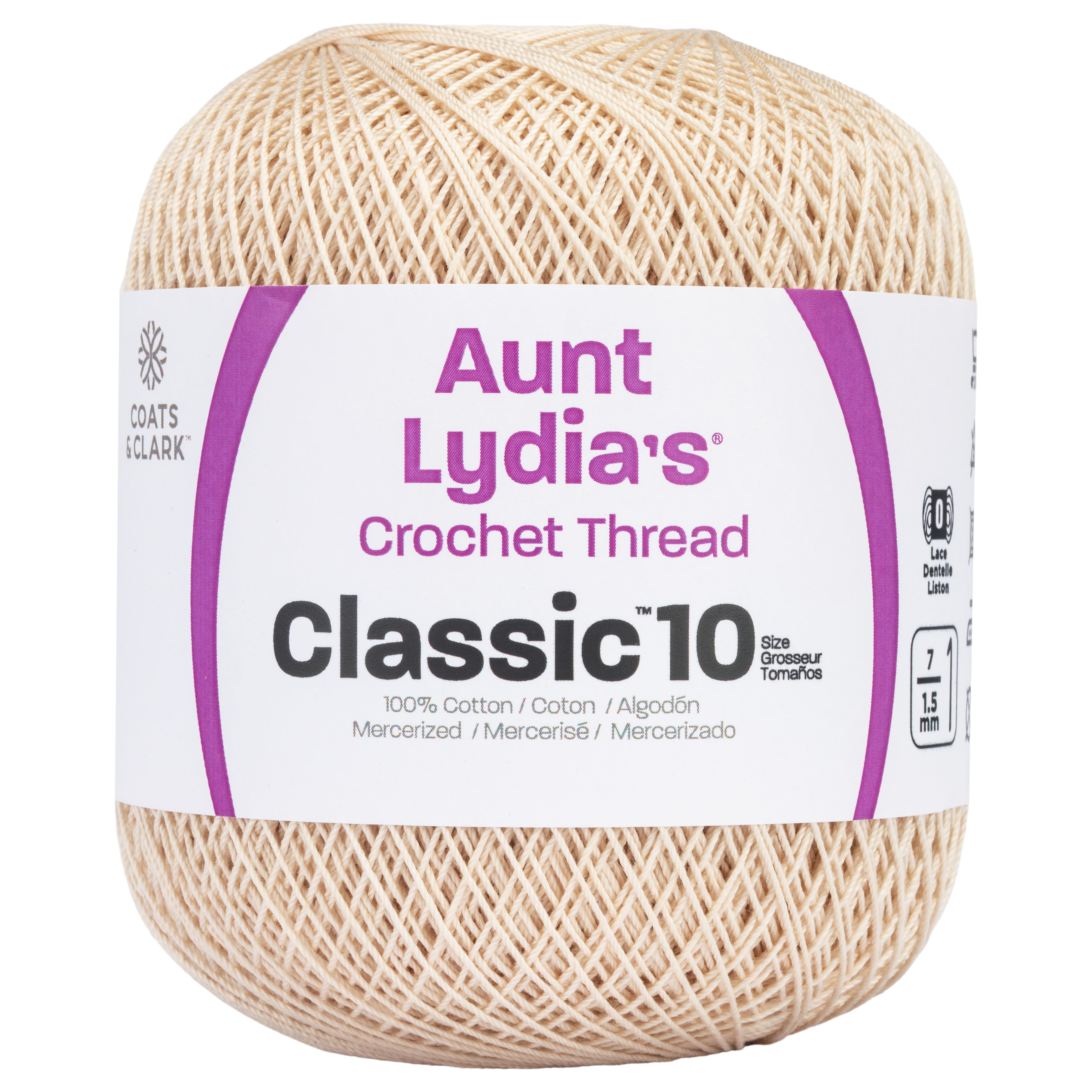 Coats And Clark Aunt Lydia's Classic Crochet Thread - Size 10 - Golden  Yellow