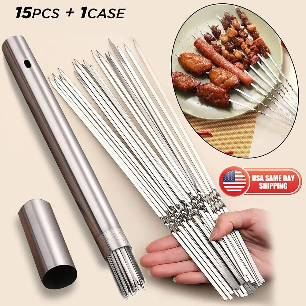 15 Pack BBQ Barbecue Skewers Metal Shish Kebab Bhutan Ubuy