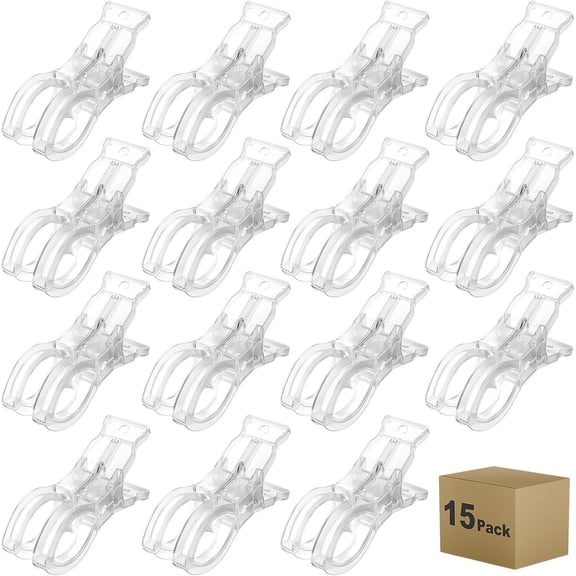 15 Pack Balloon Arch Clips, Large Clear Spring Clamps for Backdrop, 3.5'' Plastic Clips Supplies for Birthday Decoration Accessories Beach Towels Crafts Swimming Pool Photography Studios