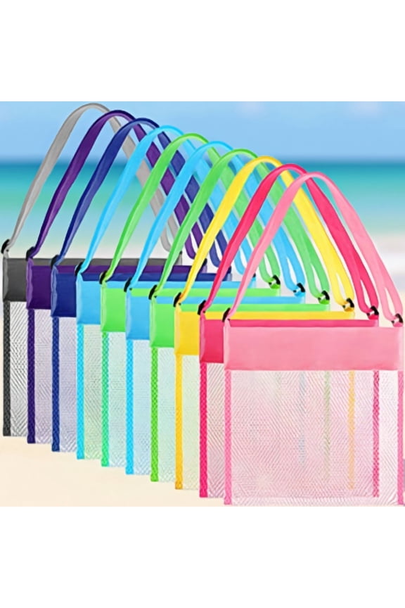 15 Pack Beach Tote Bags for , Seashell and Organizer, Assorted Colors, 8.5 x 8.3 Inch