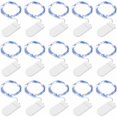 15 Pack Blue LED String Lights, 2M 20 LED Battery Operated Copper Wire