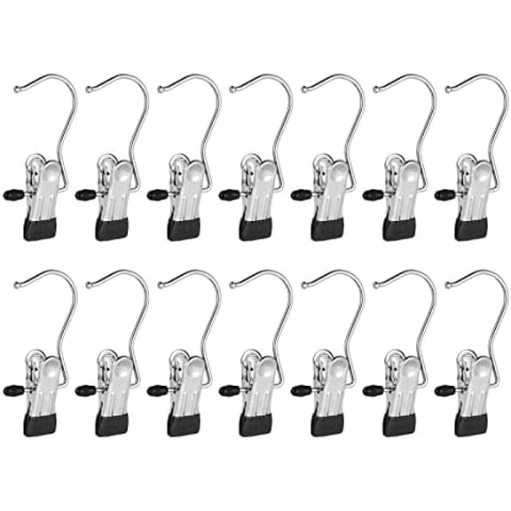 15 Pack Boot Hanger Legging Organizer for Closet, Boot Holder, Hanging Clips, Portable Multifunctional Hangers Single Clip Space Saving for Jeans, Hats, Tall Boots, Towels(Black)
