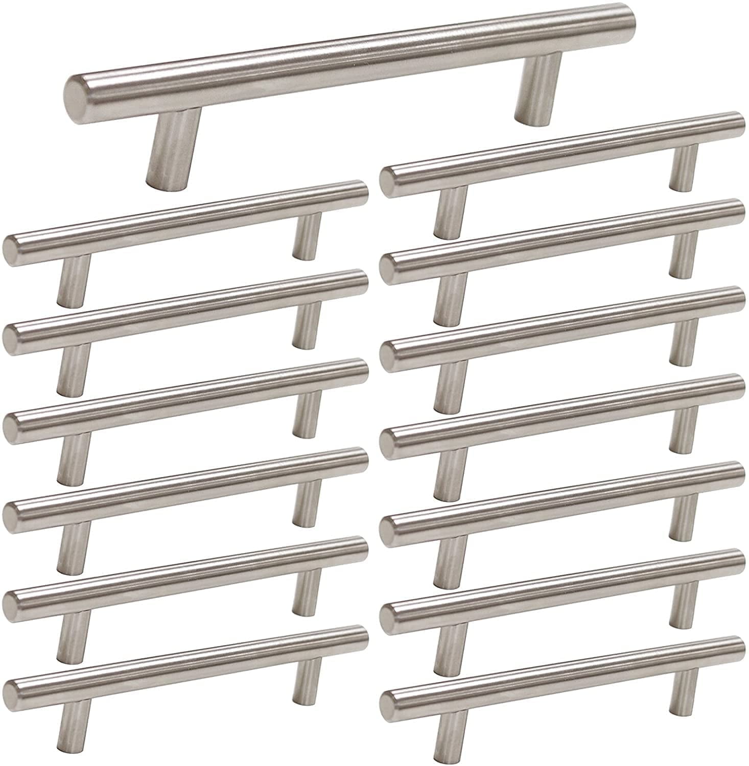 15 Pack Brushed Nickel Cabinet Pulls 3 Inch Kitchen Cabinet Handles Stain Steel Cabinet Hardware for Kitchen and Bathroom Cabinets, 5 Inch Overall Drawer Pull