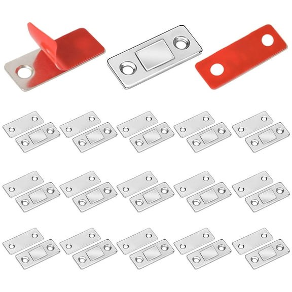 15 Pack Cabinet Magnets for Closure, Stainless Steel Ultra Thin Magnetic Latches Drawer Magnets for Sliding Door, Kitchen Cupboard & Closet Closure