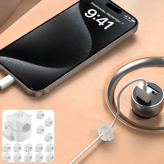 15 Pack Cable Clips Stable Wires Organizer Multipurpose Cord Holders Adhesive Charging Cable Clips Adjustable Desk Cable Management Safe Cord Holder Organizer for Office Appliances