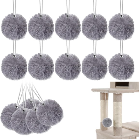 15 Pack Cat Tree Replacement Ball for Cat Tower Interactive Dangling Toys with Bell and Elastic Rope Kitten Tower Replacement Balls Plaything Add Ons for Scratching Post Tree