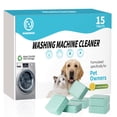 thumbnail image 1 of 15 Pack Washer Machine Cleaner Tablets Supply, for Pet Owners Washing Machine Cleaner,Compatible with HE,Easily pet hair remover for laundry,Top & Front Load Washer, 1 of 9