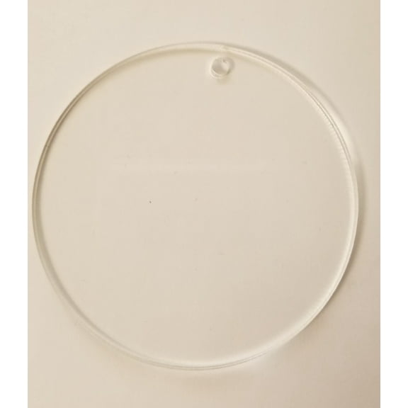 (15 Pack) Clear 1/8" Acrylic Discs with Hole - Circle, Round, Sheet, (4)
