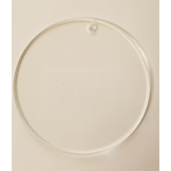 (15 Pack) Clear 1/8" Acrylic Discs with Hole - Circle, Round, Sheet, (4”)