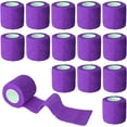 thumbnail image 1 of 15 Pack Cohesive Wrap 2 Inch x 5 Yards Self Adherent Vet Tape for Pets, Elastic Self Adhesive Bandage Wrap for Sports, Finger, Wrist, Ankle (Purple), 1 of 1
