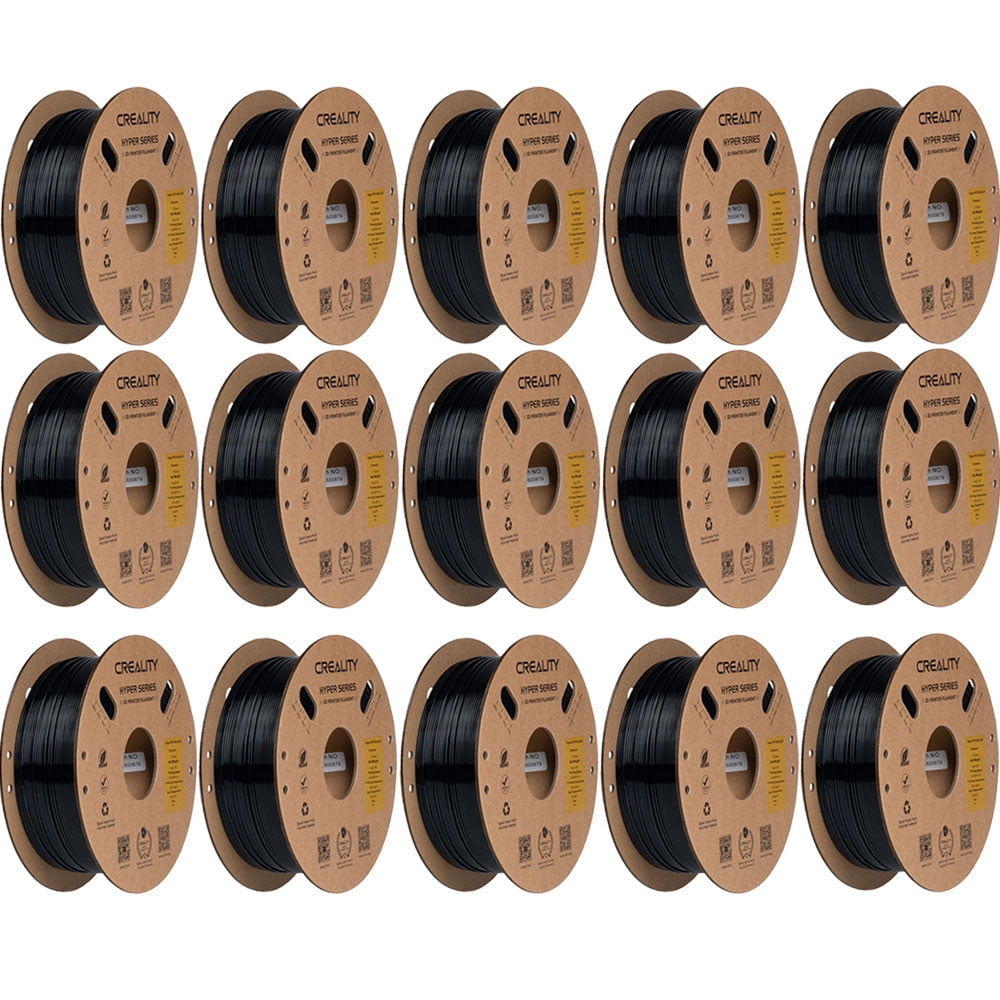 15 Pack Creality Hyper PETG Filament for K1 Max K2 Plus Ender 3 V3 SE/V3 SE 3D Printer High Speed 300mm/s 3D Printer Filament for DIY-Black