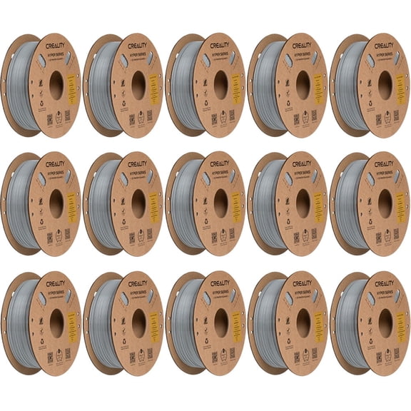 15 Pack Creality Hyper PETG Filament for K1 Max K2 Plus Ender 3 V3 SE/V3 SE 3D Printer High Speed 300mm/s 3D Printer Filament for DIY-Gray
