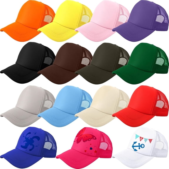15 Pack DIY Trucker Hats Bulk Summer Mesh Baseball Cap Blank Sublimation Trucker Cap for Summer