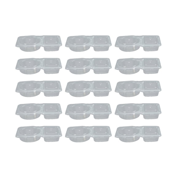 15 Pack Double Compartment Reusable Snack Containers with Lids, Leak Proof Snackle Box Portion Control Containers for Meal Prep Travel Camping Kids School