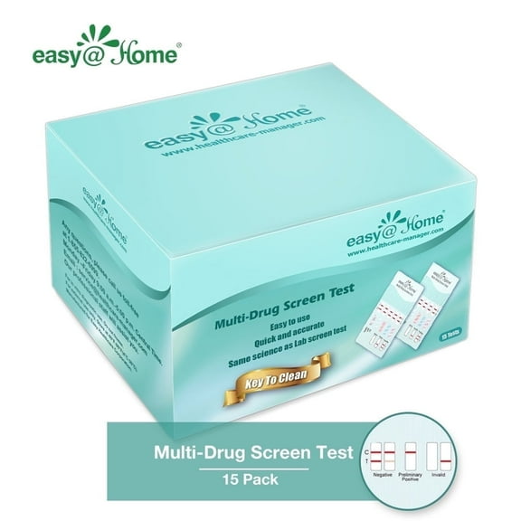 Easy@Home 4-Panel Instant Urine Drug Test Kit (15-Pack)  Tests for THC, COC, OPI, MET  99% Accurate Home Drug Screening, Fast 5-Minute Results