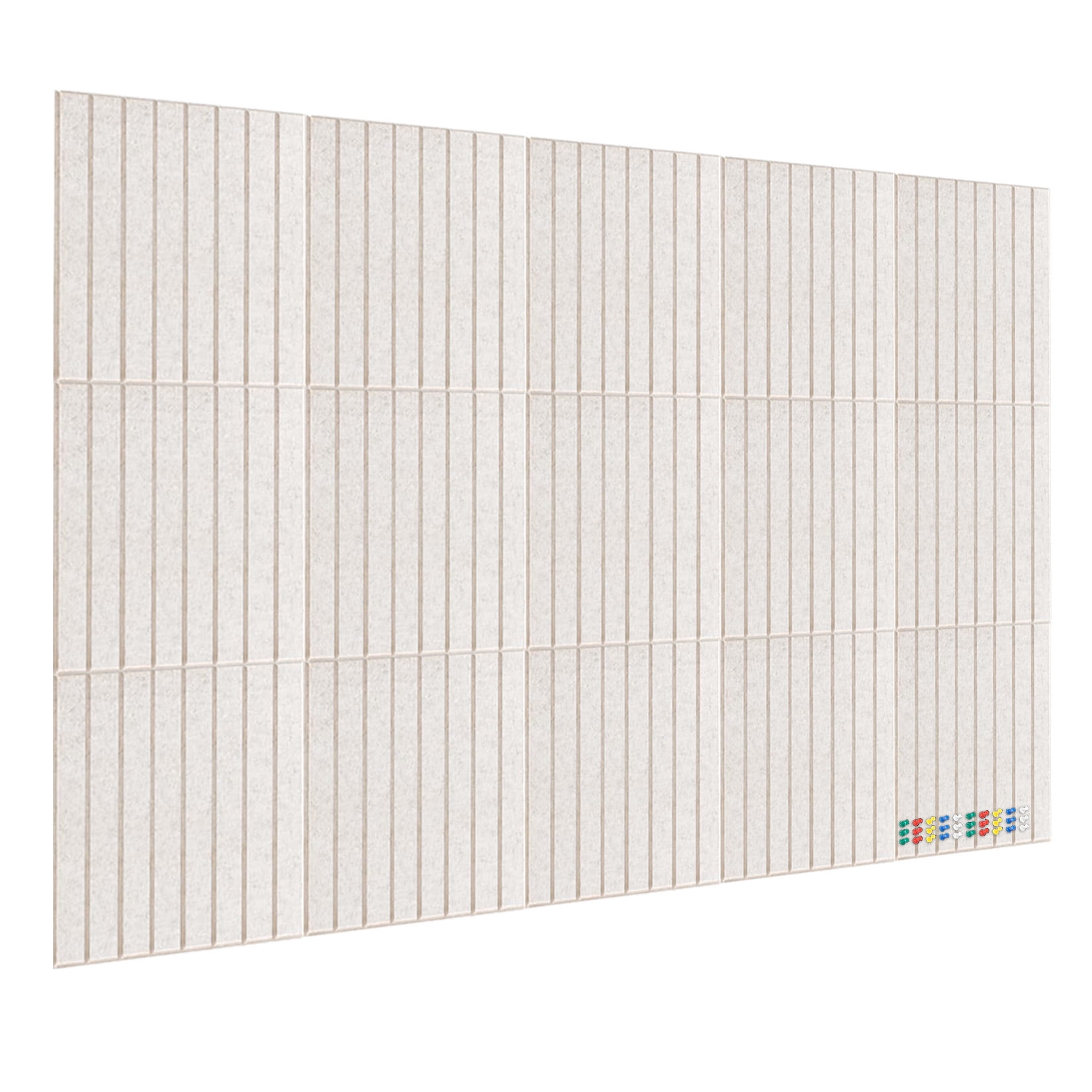 15 Pack Felt Bulletin Board Tiles 12 x 12 Inch Self Adhesive Pin Board Wall Panels with Push Pins Cork Board Alternative for Office Classroom Home Wall Decor, Camel