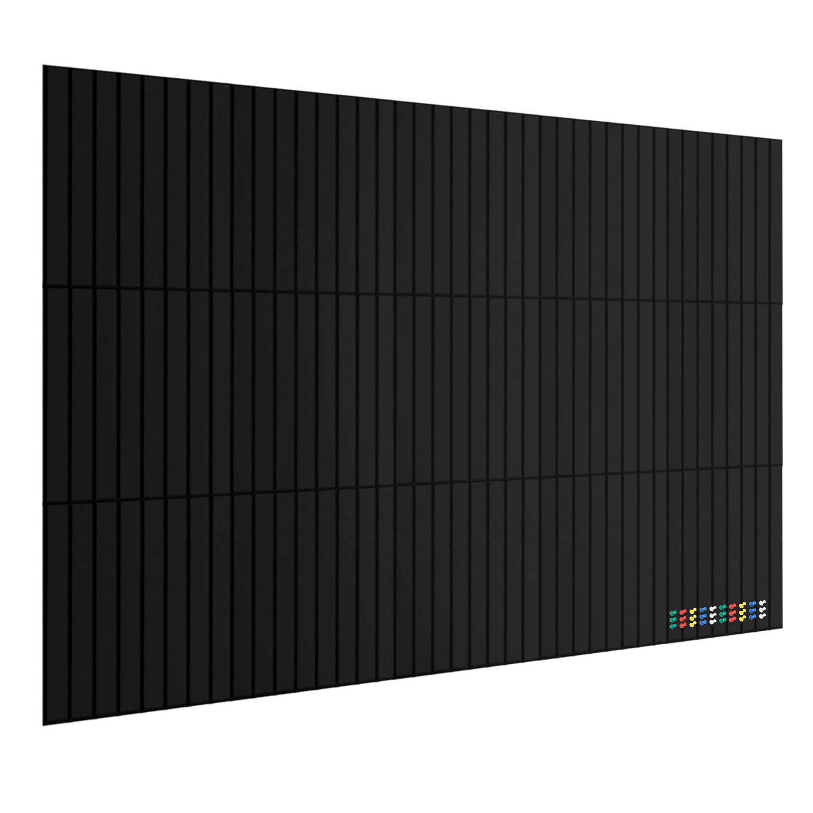 15 Pack Felt Bulletin Board Tiles 12 x 12 Inch Self Adhesive Pin Board Wall Panels with Push Pins Cork Board Alternative for Office Classroom Home Wall Decor, Black