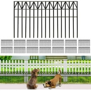 15 Pack Garden Animal Barrier Fence, Heavy Duty 5.5mm Metal Fence Panels,Total 30ft(L) x 15inch(H), 1.6in Gap Decorative Fences with Cable Zip Tie